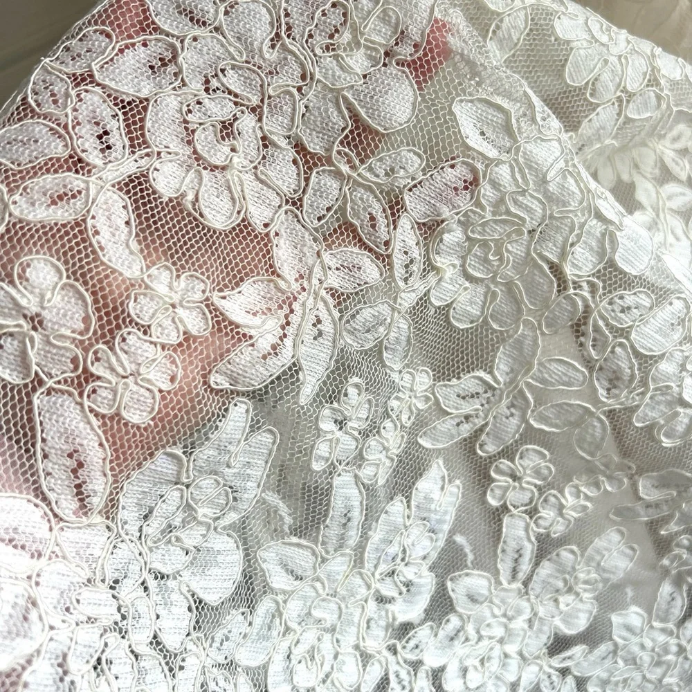 NWT Mikaella Bridal Light Ivory Lace Wedding Dress Size 6 - Picture 13 of 17